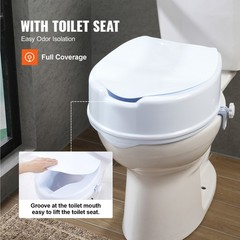 Raised Toilet Seat 5″ Raised 300 lbs Universal Toilet Riser for Elderly Non-Slip