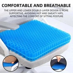 Double Thick Gel Seat Cushion 2.5 cm with Non-Slip Cover Breathable Comfort