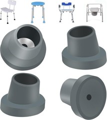 4 Pcs Slope Gray Rubber Feet for Bath Chairs – Corrosion-Resistant & Reliable