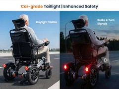Foldable Electric Wheelchairs 80lb Reclining Motorized 15Miles Adjustable Height