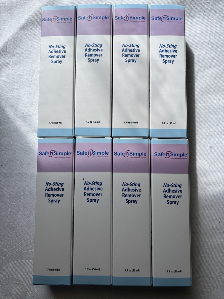 Lot Of 8 Safe N Simple No-String Adhesive Remover Spray 1.7oz Exp 6/2028