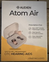 Audien Atom Air OTC Rechargeable Hearing Aids 1 Pair New Factory Sealed