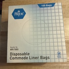 MED PRIDE Disposable Bedside Commode Liner Bags [Pack of 100]- Odor-Control Leak