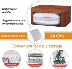 NettyPro Outdoor Patio Cushion Storage Bags 50L x 15W x 25H, Brown