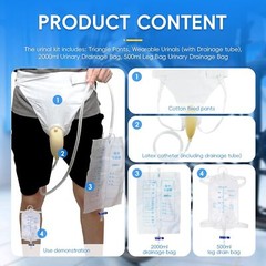 Men Wearable Urinal Reusable Protable Silicone Urine 2000ml 1000ml 500ml Leg Bag