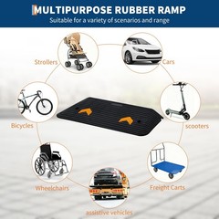 Explorehorizon 4 Rise Threshold Ramp Doorway Rubber Power Wheelchair Ramp