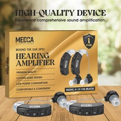 Black BTE Sound Amplifier for Enhanced Hearing – Easy Controls, Stylish Design