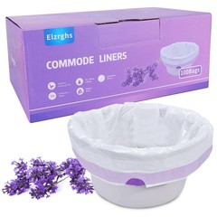 Commode Liners for Bedside Commode, Portable Toilet, Bed Pan, 100 Count Lavender
