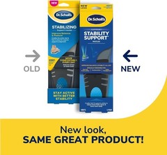 Doctor Recommended Stabilizing Insoles, Arch Support for Flat Feet, Size 8-14