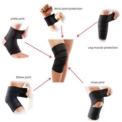 Elastic Knee Wrap Compression Support Bandage Ankle Joint Pain Athletic Use
