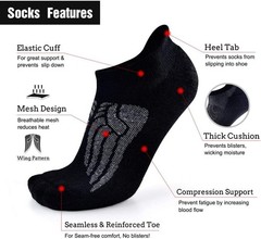 Thick Cushioned Merino Wool Running & Hiking Ankle Socks – 3/6 Pairs Available