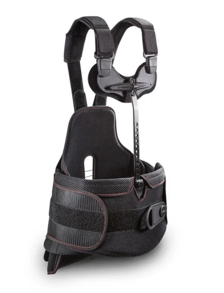 DonJoy Back Brace II TLSO Size S/M Black with Shoulder Straps Thoracic Rehab