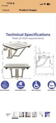 Stardrix 18″ x 16″ White Folding Shower Seat Bench Wall Mount Foldable Bathroom