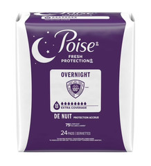 Poise Overnight Incontinence Pads 8 Drop Extra Coverage 96 Count