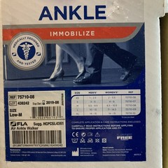 Fla Orthopedics Ankle Walker Low Height Size M Medium MD Right Or Left Therapy
