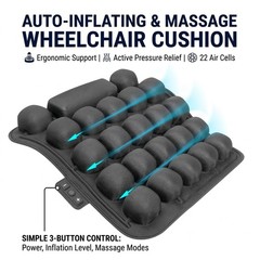 Pressure Relief Air Wheelchair Cushion – USB Powered, Breathable Seat Pad for Co