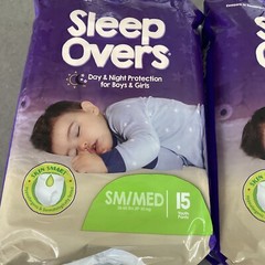 2 Pk Sleep Overs Youth Underwear Sm/Md 38-65 lbs. 15/Pk Compare To GoodNites