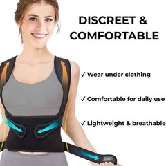 Posturium Posture Corrector for Men & Women – Adjustable Back Medium, Black