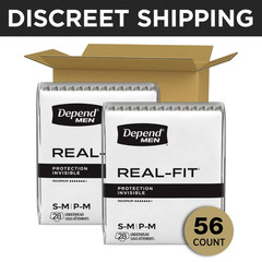 Depend Real Fit Incontinence Underwear for Men, S/M, Grey, 56 Count, Disposable