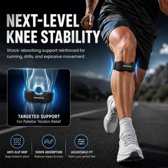 Patellar Tendon Support Strap, 2 Pack Knee Strap with Dual-Length Adjustable …