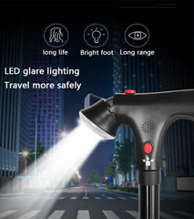 Retractable LED Walking Stick With Alarm Non-Slip Adjustable Safety Walking Cane