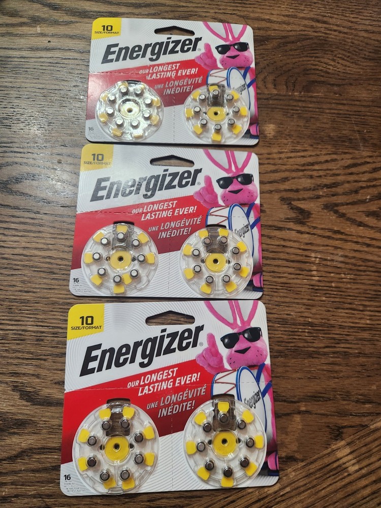3 Packs Energizer Hearing Aid Batteries Az10DP 48 Total Brand New 9/2027