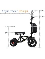 KNEE WALKER SCOOTER BLESSREACH All-Terrain Foldable Disc Brake for Foot Injuries