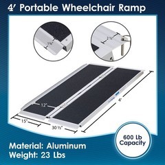 Aluminum Portable 4′ Folding Mobility Wheelchair Scooter Ramp