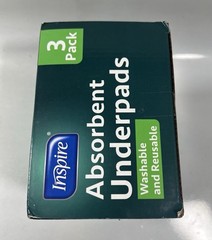 Inspire Washable and Reusable Absorbent Underpads Incontinence 18 x 24 3-Pack
