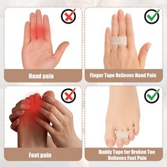 JFHNMLW 10 Pcs Buddy Tape Finger Straps, Hook and Loop Splint for Finger Budd…