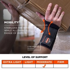 16624 ProFlex 675 Ambidextrous Double Strap Wrist Support Black Large Brace