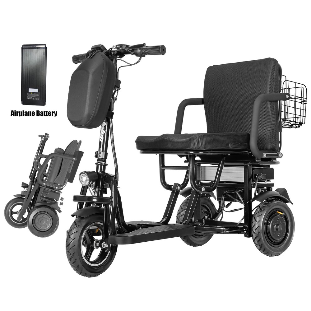 700W Foldable Mobility Scooter 20 miles 48V/10A + Another Airline Battery
