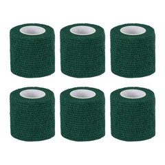 Pack of 6 1″ x 177″ Self Adhesive Bandage Wrap Elastic Self Tape Dark Green
