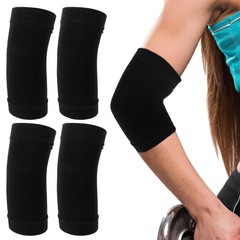 2PCS Elbow Compression Sleeve Breathable Support for Tennis Golf Workout Black