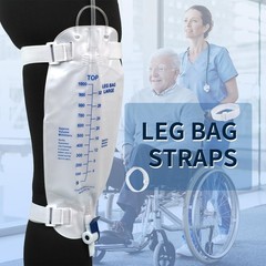 4 Packs Leg Bag StrapsWhite, BuckleType Hook and Loop Strap,Urine Drainage Ba…