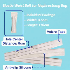 3-Pack 600Ml Clear Nephrostomy Bags, Urine Drainage Bag with 24 Inch Tube and Tw