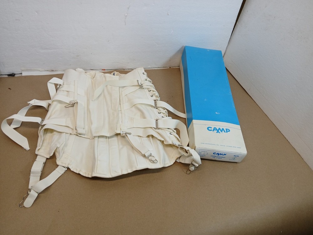 Vintage CAMP Lumbosacral Support Back Brace Model 9470 w/ Box USA Size 31