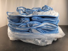 (48 PK) Manchester Mills Adult Bib XL 20×36 Super Absorbent Reusable White/Blue
