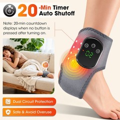 Red Light Therapy Ankle Massager Pain Relief 5 Heating Levels 3 Vibration Modes
