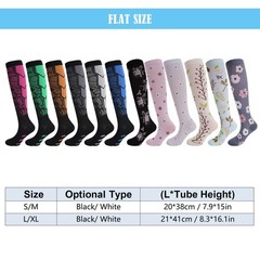 (6 Pairs) Compression Socks Knee High 15-20mmHg Graduated Support Men’s Women’s