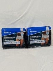 Attends Adult Incontinence Underwear Men L36”–52”Ultimate Absorbency 36 Ct Lot 2