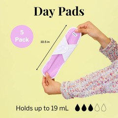 Pixie Cotton Cloth Pads for Feminine Care – 100% Organic Regular | 5-Pack