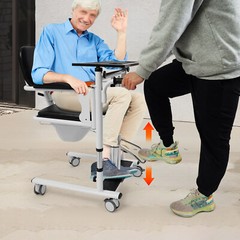 330LB Hydraulic Patient Lift Transfer Chair Mobility Elderly Aid Wheelchair Lift