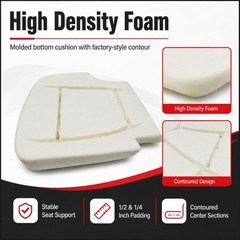 Left Driver Side Bottom Seat Foam Cushion White High Density for Ford F-150