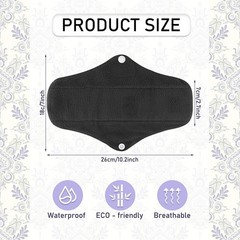 PHOGARY Reusable Menstrual Pads for Heavy Flow with Wet Bag, 7 Pieces Medium