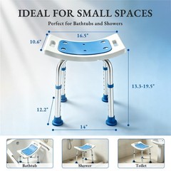 REHAND Shower Chair,Adjustable Bath Stool with Suction Feet, Supports 400 lbs