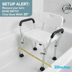 Shower Chair for Elderly and Disabled with Padded Medium Off White/Dark Gray