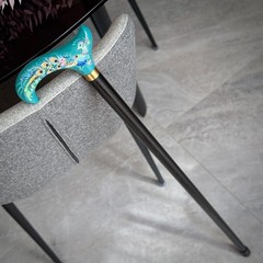Peacock bird Hand Painted Derby Wooden Walking Stick Cane, Classic Walking Stick