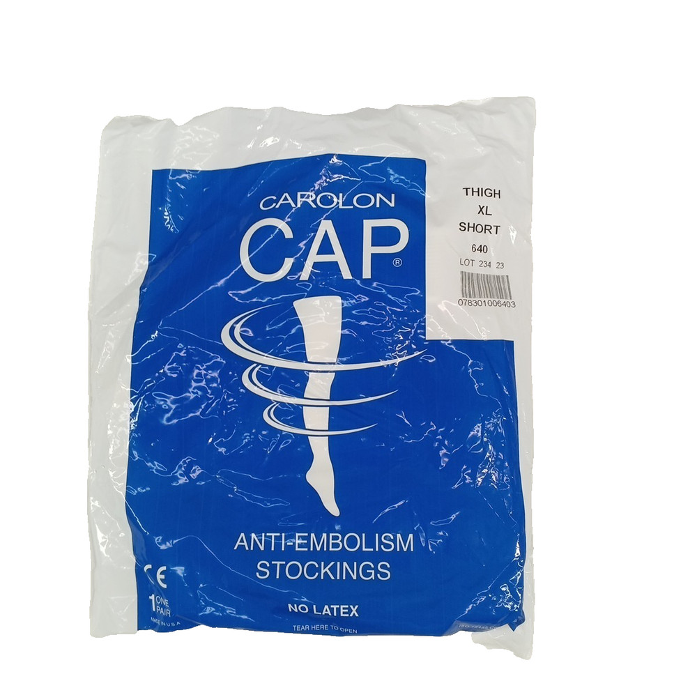 New CAROLON CAP Size XL Thigh Short No Latex Anti-Embolism Stockings Men & Women