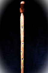 Amethyst and Oak Cane with Brass and Yellow !!